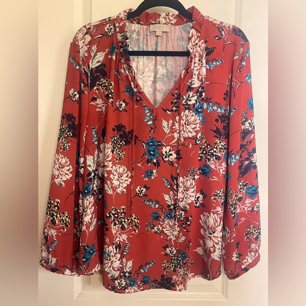LOFT mixed media blouse